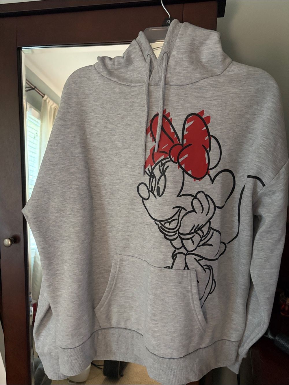 Disney Gray Hoodie with Red Minnie Bow